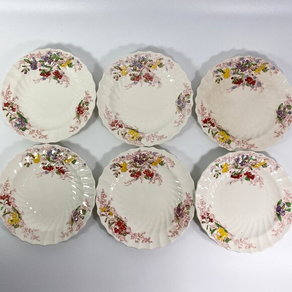 6 Bread and Butter Plates Vintage Spode FAIRY DELL Copeland England Floral Core - Picture 2 of 5